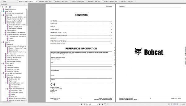 Bobcat Telescopic Handler T35120SL Operation Maintenance Manuals 4