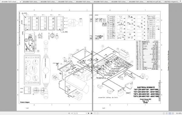 Bobcat Telescopic Handler T3571L Hydraulic Electrical Schematic 1