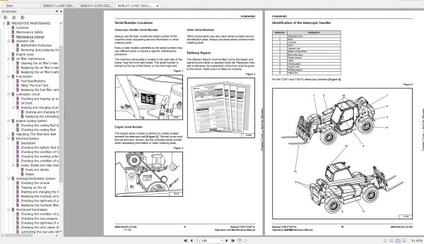 Bobcat Telescopic Handler T3571L Operation Maintenance Manuals 4