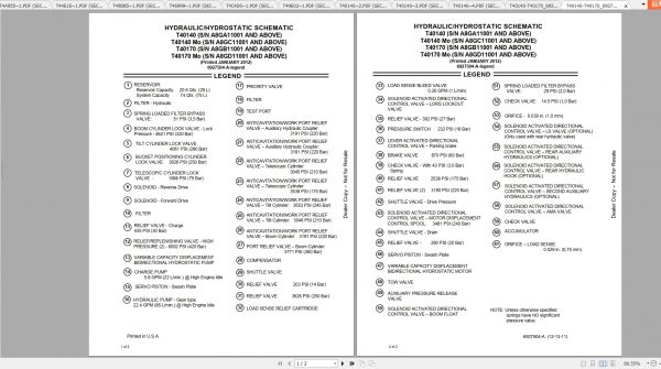 Bobcat Telescopic Handler T40140 T40170 Hydraulic Electrical Schematic 3