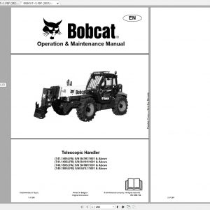Bobcat Telescopic Handler T41140SLP T40180SLP Operation Maintenance Manuals 1