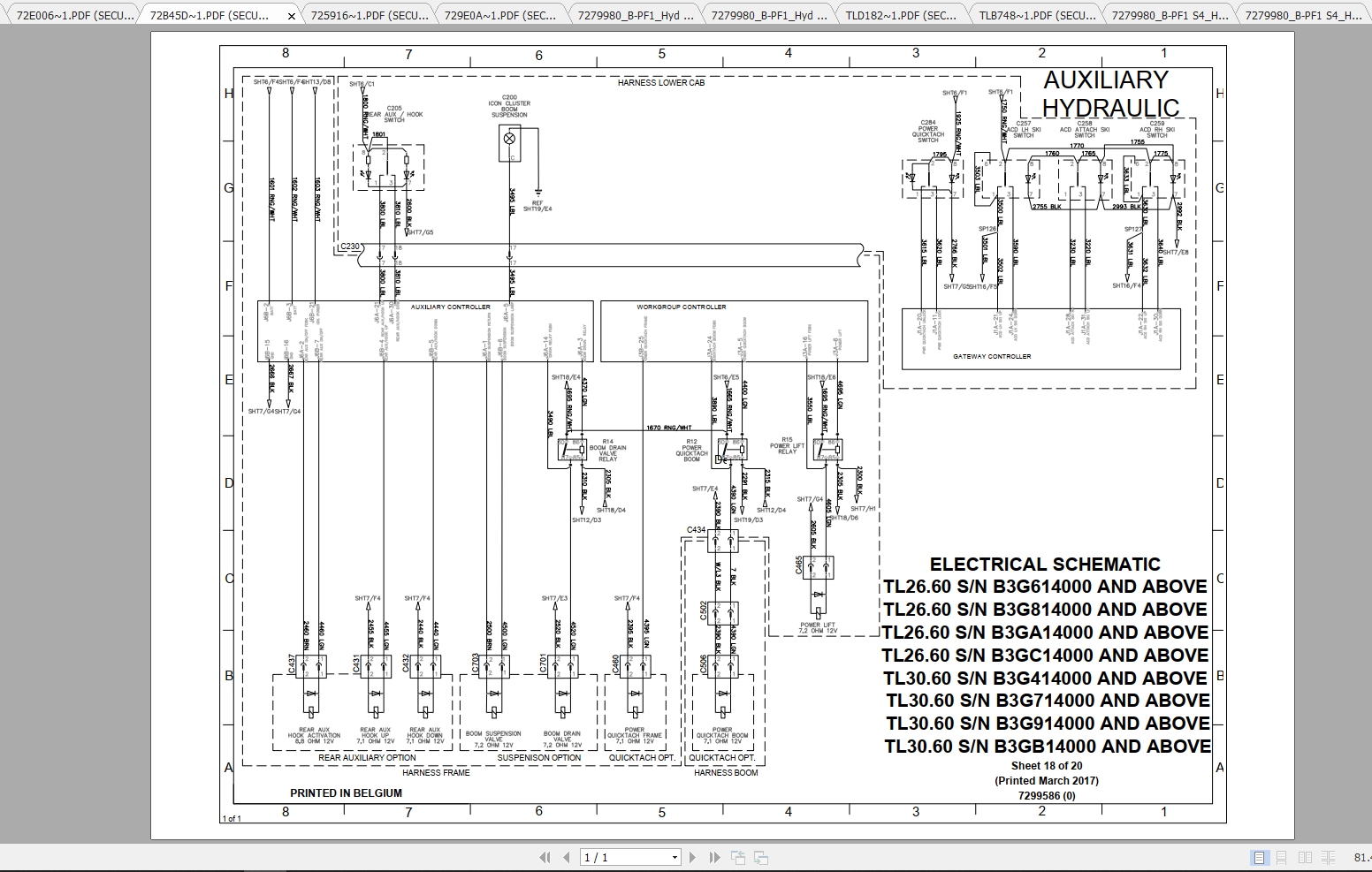 Bobcat Telescopic Handler TL2660 TL3060 Hydraulic Electrical Schematic 1