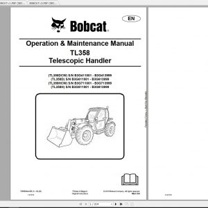 Bobcat Telescopic Handler TL358 Operation Maintenance Manuals 1