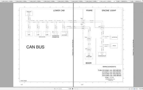 Bobcat Telescopic Handler TL360 Hydraulic Electrical Schematic 1