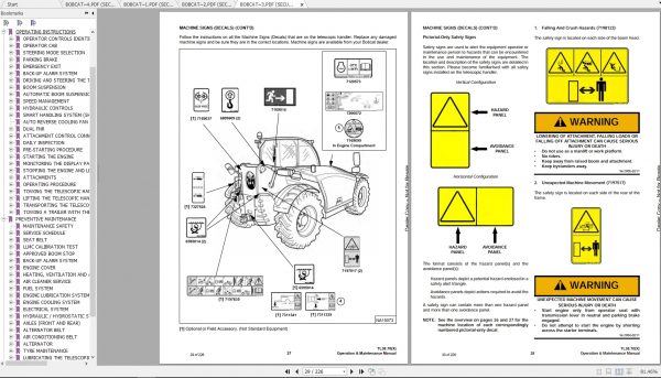 Bobcat Telescopic Handler TL3870X Operation Maintenance Manuals 4