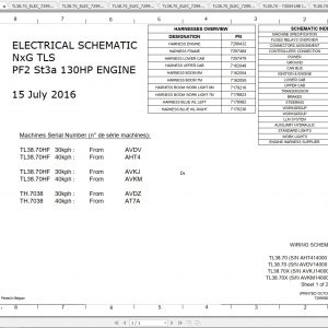 Bobcat Telescopic Handler TL3870 Hydraulic Electrical Schematic 1