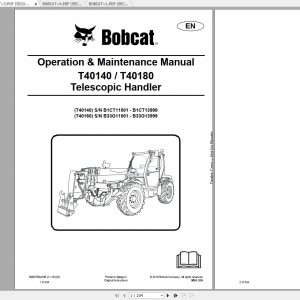 Bobcat Telescopic Handler TL40140 TL40180 Operation Maintenance Manuals 1