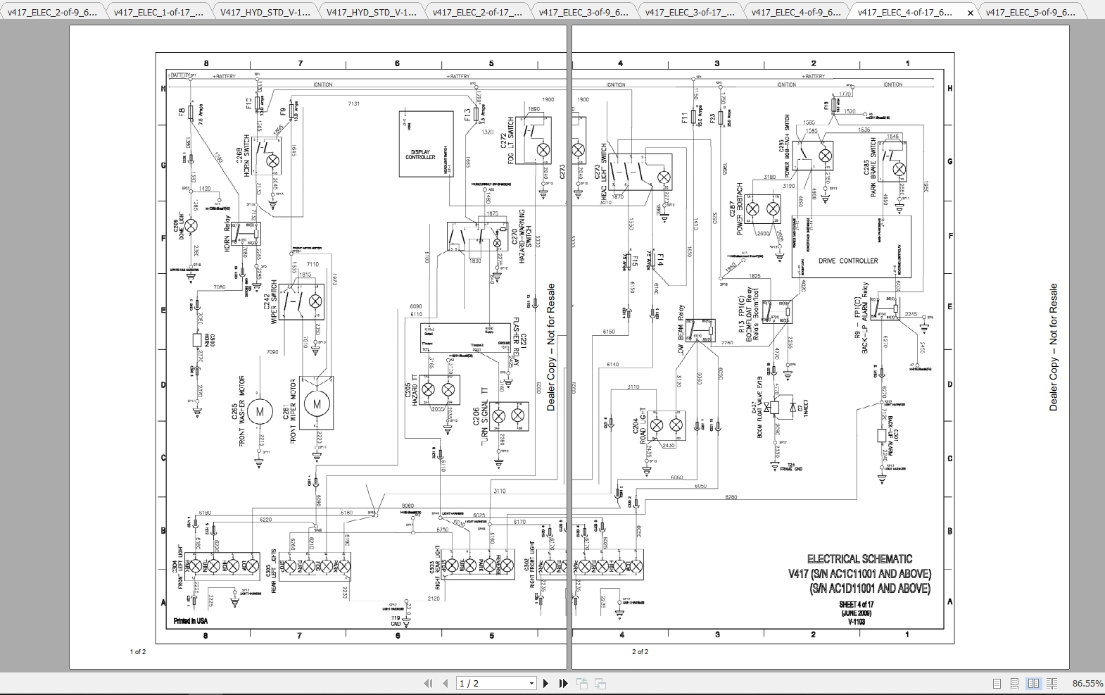 Bobcat VersaHANDLER TTC V417 Hydraulic Electrical Schematic 3