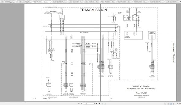 Bobcat VersaHANDLER TTC V519 Hydraulic Electrical Schematic 1