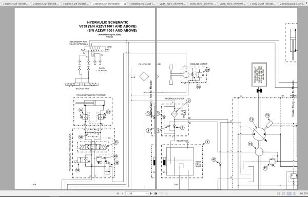 Bobcat VersaHANDLER TTC V638 Hydraulic Electrical Schematic 1