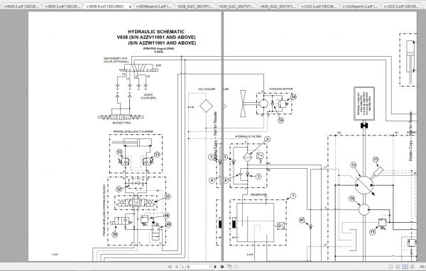 Bobcat VersaHANDLER TTC V638 Hydraulic Electrical Schematic 3