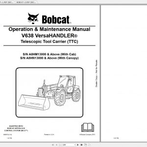 Bobcat VersaHandler TTC V638 Operation Maintenance Manuals 1
