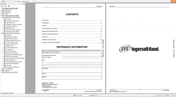 Bobcat VersaHandler TTC VR638 Operation Maintenance Manual22806483 2