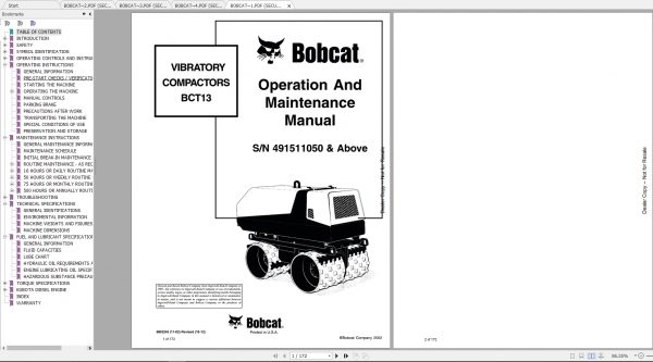 Bobcat Vibratory Compactors Operation Maintenance Manuals 1VFwEJ