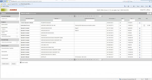 CLAAS WebTIC Offline 09.2020 Operator Manual Repair Manual and Service Documentation 1 scaled