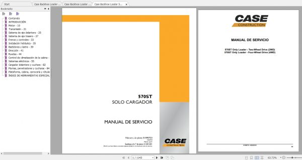 Case Backhoe Loader 570T 570ST Service ManualES 1 1