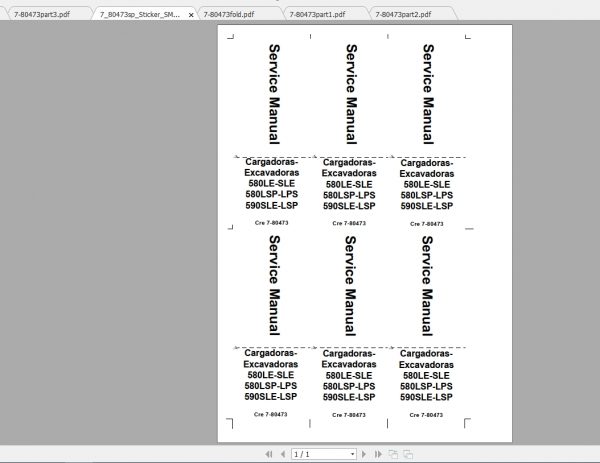 Case Backhoe Loader 580LE SLE 580SLE LPS 590SLE LSP Service ManualES 1 1