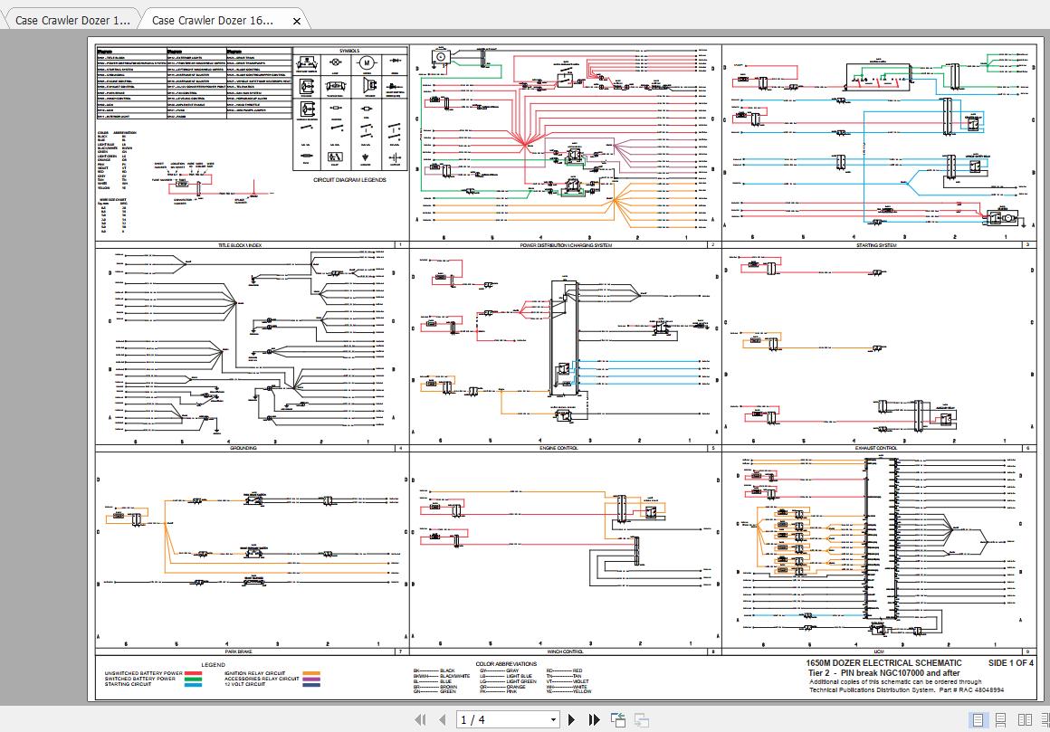Case Crawler Dozer 1650M Electrical Schematic 1