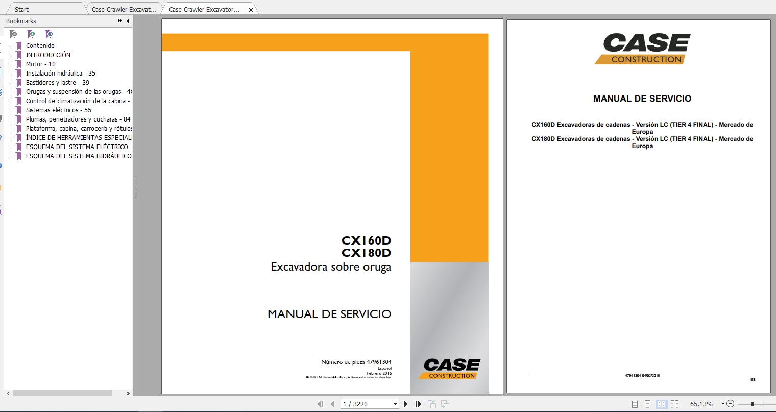 Case Crawler Excavator CX160D CX180D Service ManualES 1