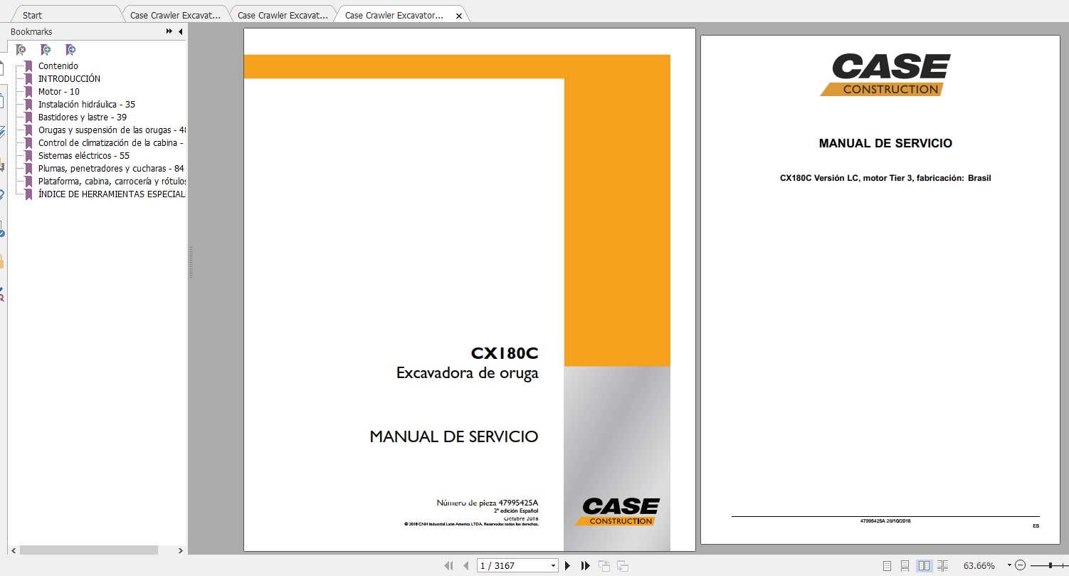 Case Crawler Excavator CX180C Service ManualES 1