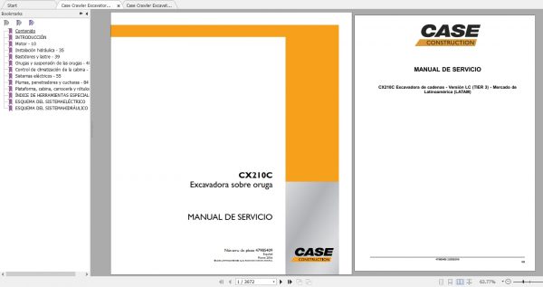 Case Crawler Excavator CX210C Service ManualES 1