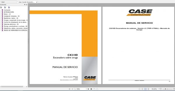 Case Crawler Excavator CX210D Service Manual47996234ES 1