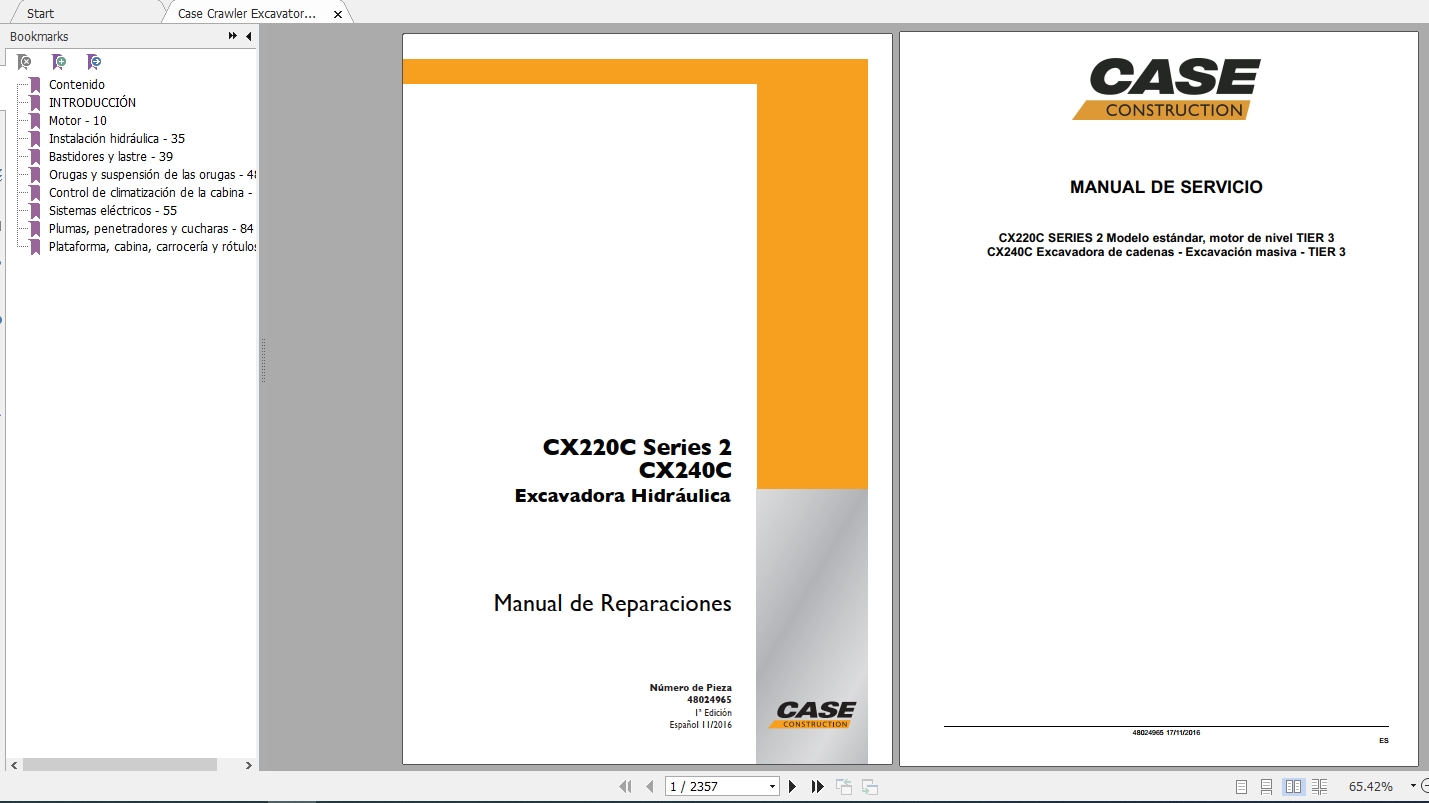 Case Crawler Excavator CX220C CX240C Repair Manual48024965ES 1