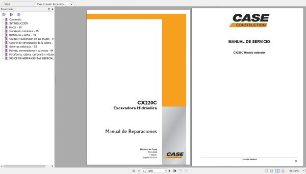 Case Crawler Excavator CX220C Repair Manual71114530AES 1