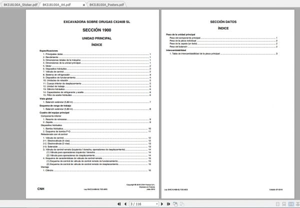 Case Crawler Excavator CX240B SL Service Manual84318100AES 2