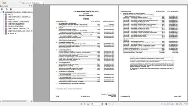 Case Crawler Excavator CX290B Service ManualES 1