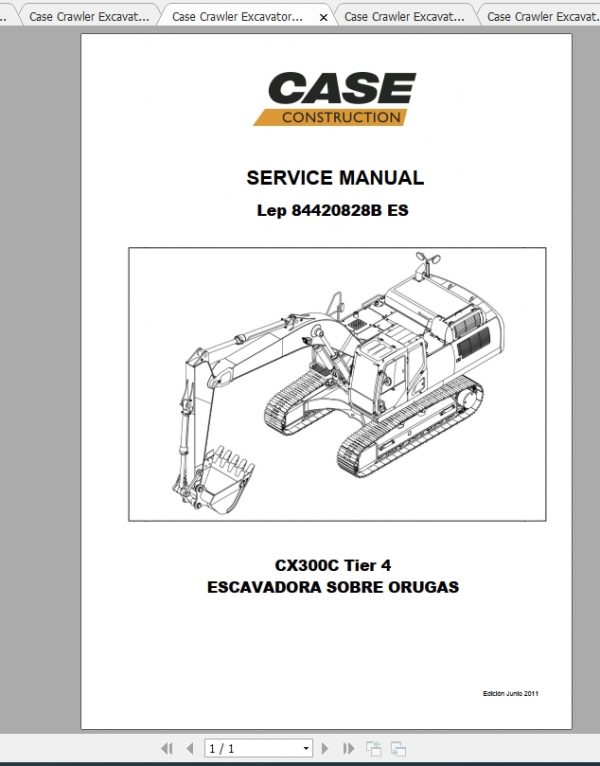 Case Crawler Excavator CX300C Service ManualES 1