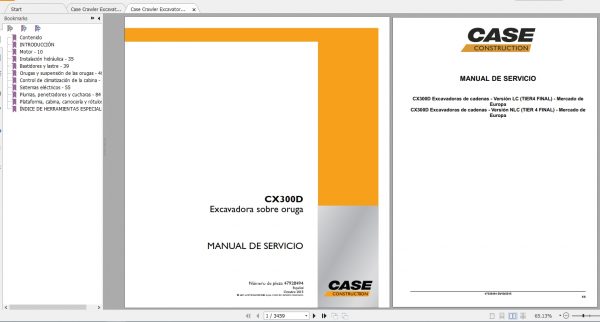 Case Crawler Excavator CX300D Service ManualES 1