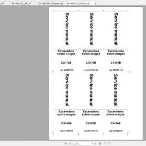 Case Crawler Excavator CX470B Service Manual84149314CES 1