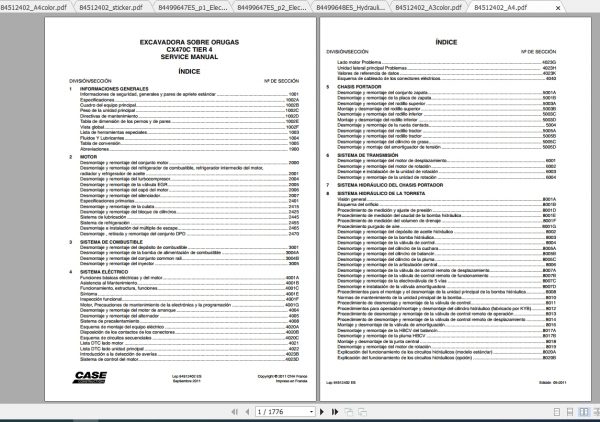 Case Crawler Excavator CX470C Service ManualES 2