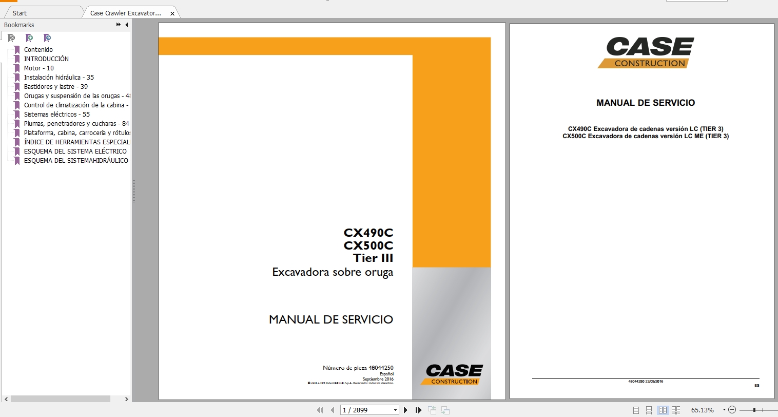 Case Crawler Excavator CX490C CX500C Service Manual48044250ES 1