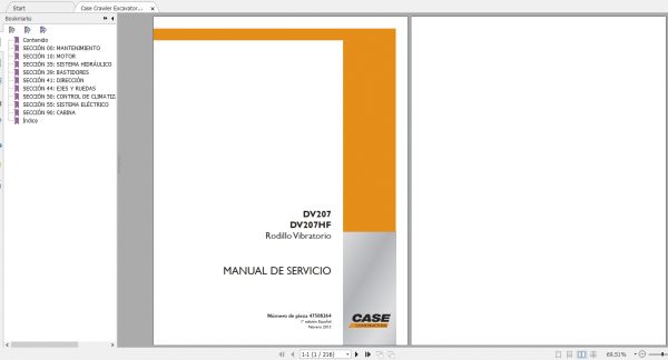 Case Crawler Excavator DV207 DV207HF Service Manual47508264ES 1