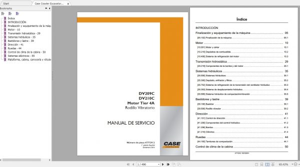 Case Crawler Excavator DV209C DV210C Service Manual47772912ES 1