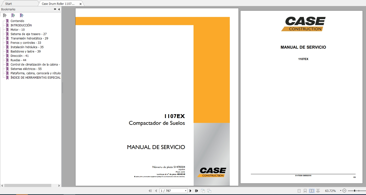 Case Drum Roller 1107EX Service ManualES 1