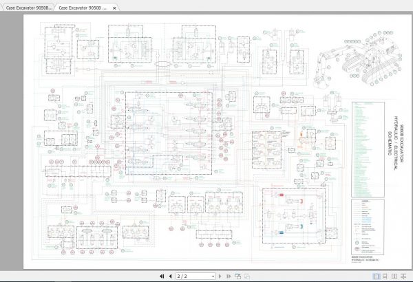 Case Excavator 9050B Hydraulic Electrical Schematic 2