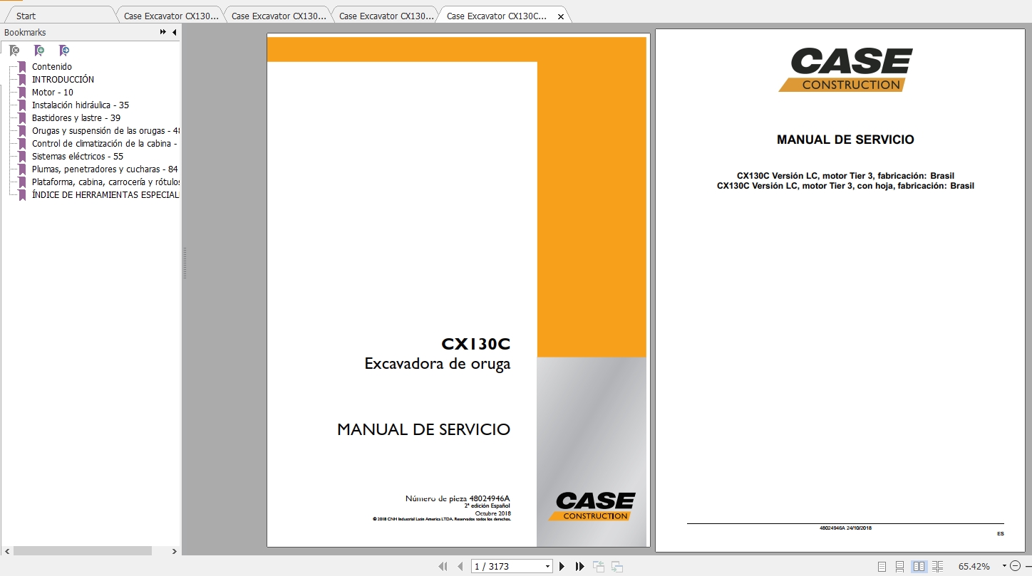 Case Excavator CX130C Service Repair ManualES 1
