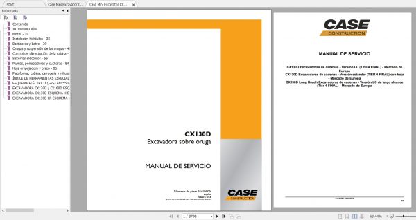 Case Excavator CX130D Service ManualES 1