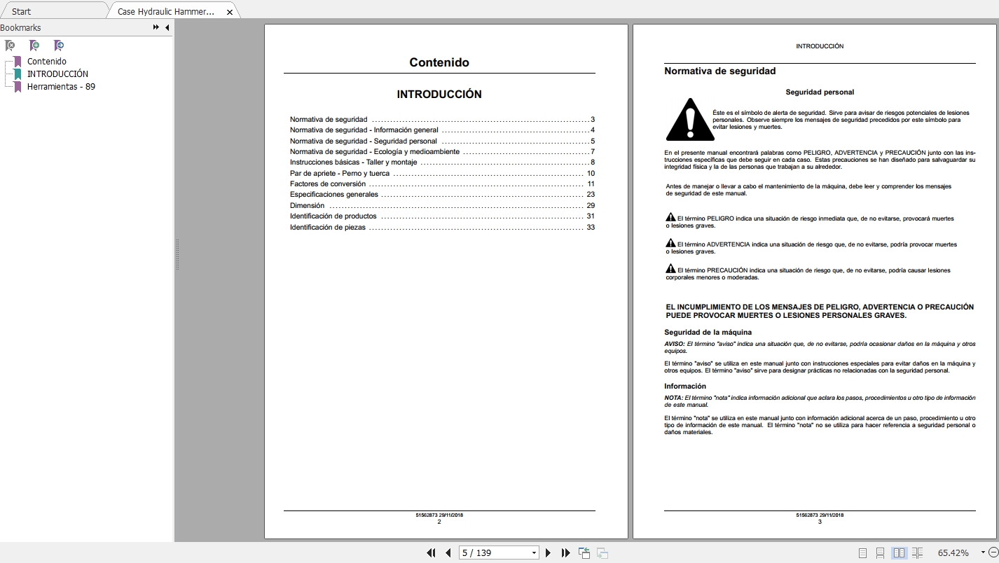 Case Hydraulic Hammer CB 240S,290S,370S Service Manual_ES