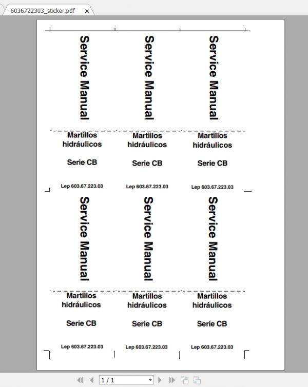 Case Hydraulic Hammer CB Series Service ManualES 1