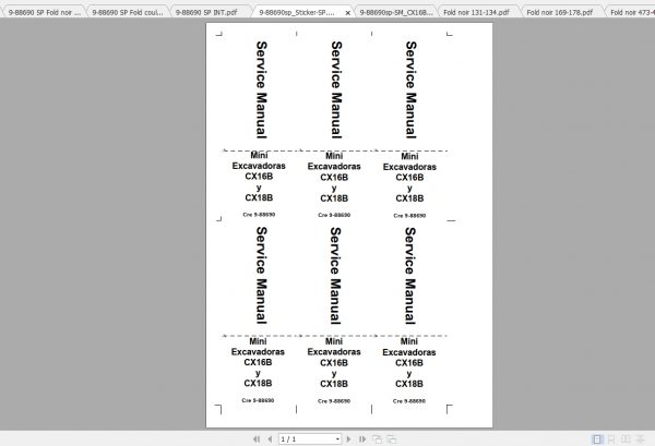 Case Mini Excavator CX16B CX18B Service ManualES 1