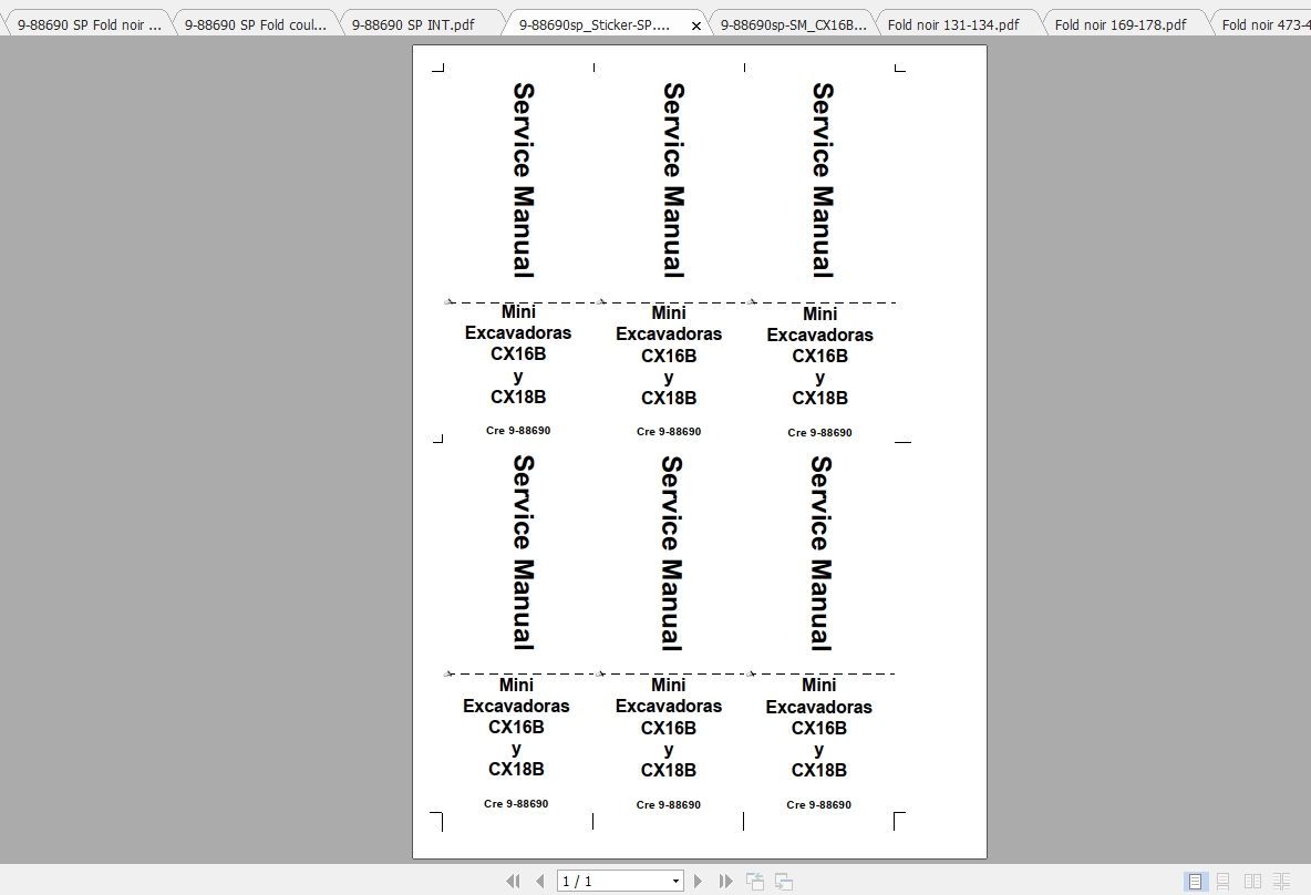 Case Mini Excavator CX16B CX18B Service ManualES 1