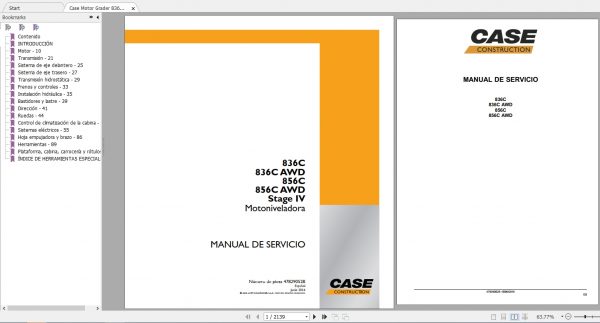 Case Motor Grader 836CAWD 856CAWD Service ManualES 1