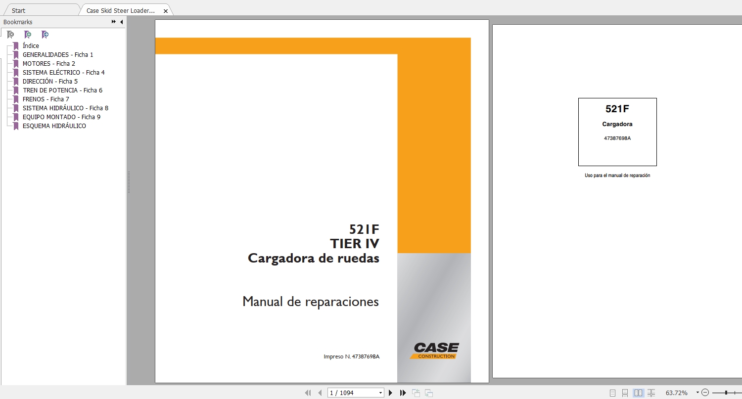 Case Skid Steer Loader 521F Repair ManualES 1