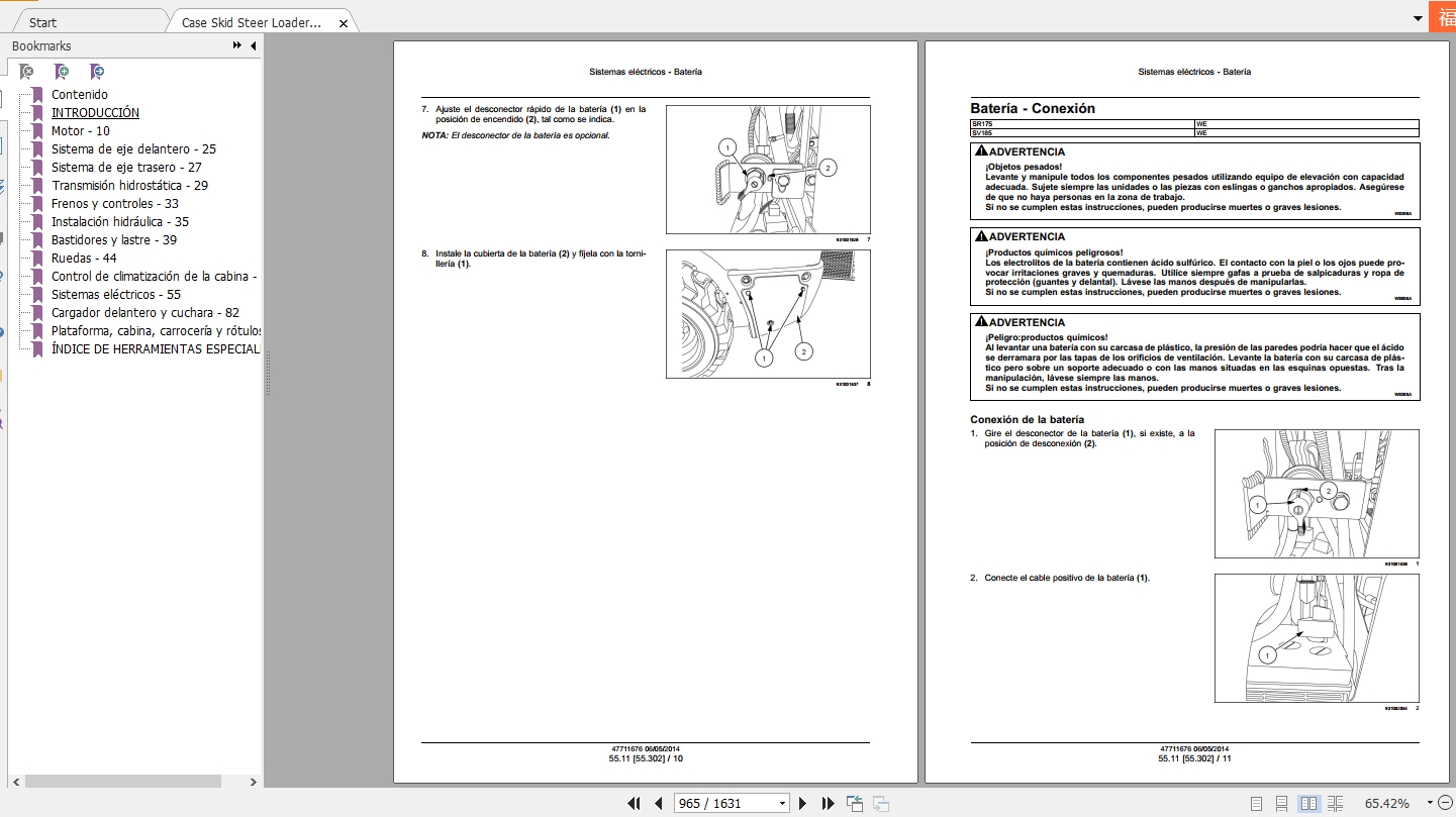 Case Skid Steer Loader SR175, SV185 Service Manual_47711676_ES