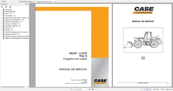 Case Wheel Loader 1021F 1121F Service Repair ManualES 1