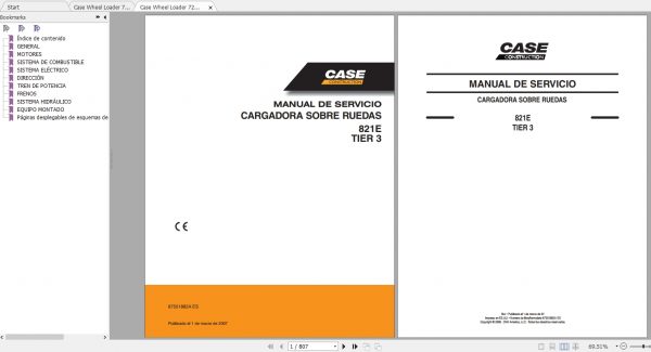 Case Wheel Loader 821E Service Repair ManualES 1